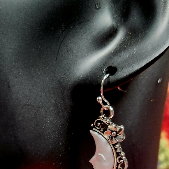 Moon Earrings Ear Hooks - Picture 2 of 5